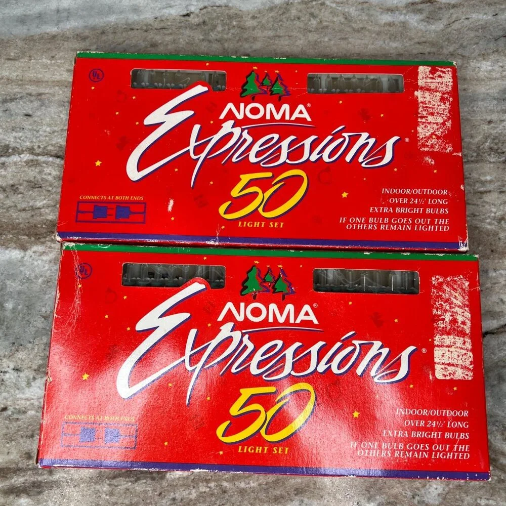 VTG Set of 2 Noma Expressions 50 Assembled Light Set Christmas Lights New In Box